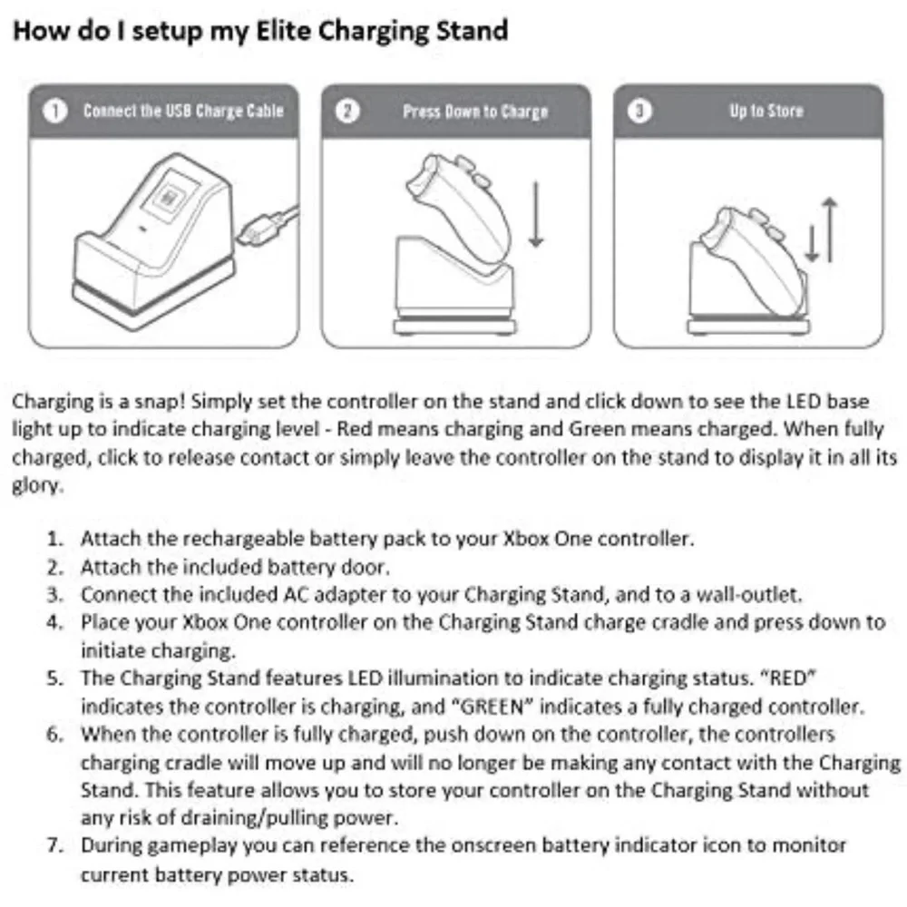 Powers Charging Station with Elite Door for Xbox One-Black NEW